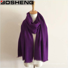 Winter Warm Purple Long Thick Wool Shawl Large Scarf